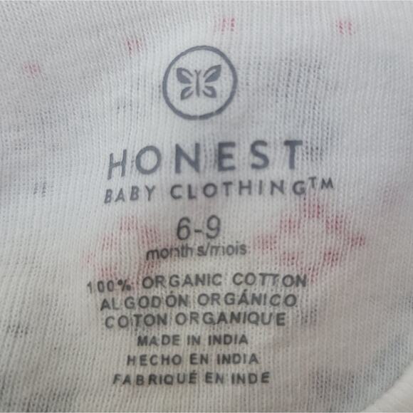 Honest Co Bodysuit 100% Organic Cotton Snaps Holiday Print Size 6-9mo - Picture 4 of 4